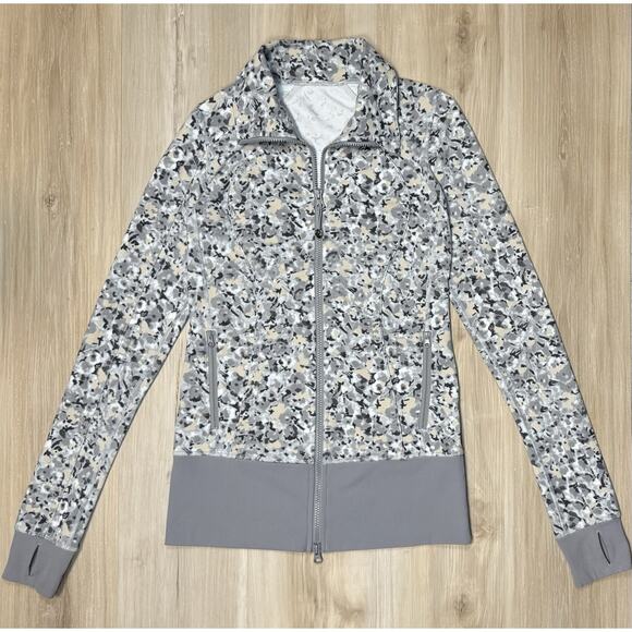 Lululemon sz 4 Nice Asana Jacket Not So Petite Fleur Silver Spoon Luon - Picture 5 of 16